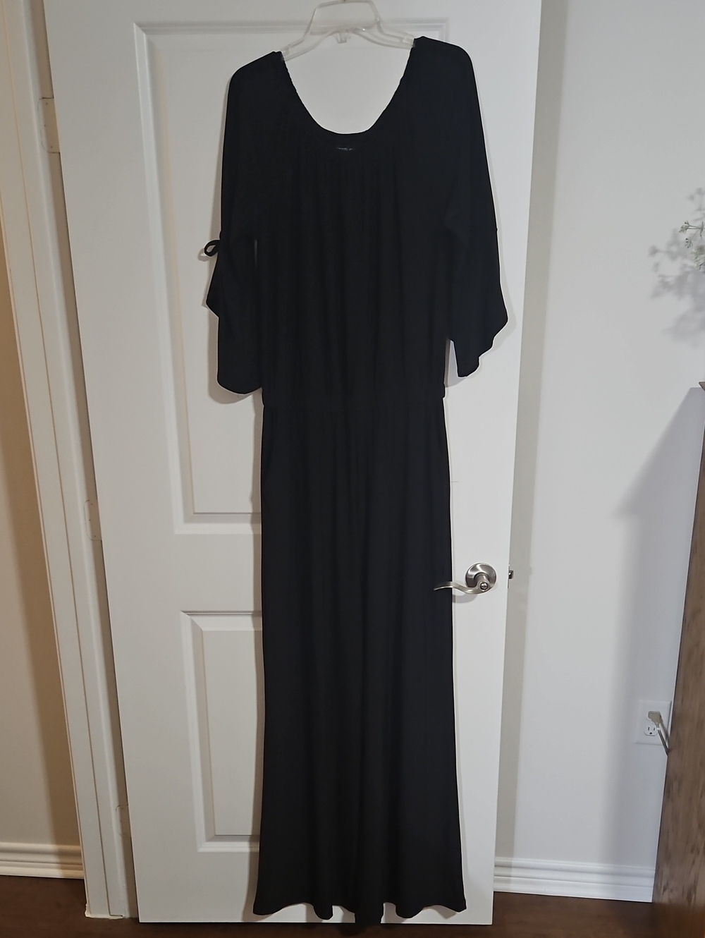 Attitudes By Rene Tall Black Stretchy Jumpsuit